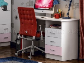 Стол письменный Fashion-1 Вега (Белый/Розовый) в Томмоте - tommot.katalogmebeli.com | фото 1