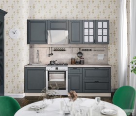 Кухня Регина 24 2,4 м (Серый матовый/Белый) в Томмоте - tommot.katalogmebeli.com | фото