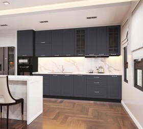 Кухонный гарнитур 1,8м Луксор высокие модули (Клен серый/корпус венге) в Томмоте - tommot.katalogmebeli.com | фото