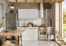 Кухонный гарнитур Нувель 1800мм белый/бетон белый в Томмоте - tommot.katalogmebeli.com | фото 1
