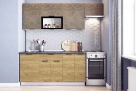 Кухонный гарнитур Стоун 2.2 (белый/камень темно-серый/акация светлая) в Томмоте - tommot.katalogmebeli.com | фото 1