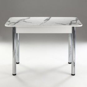 Кухонный стол 1100*700/400 ф 2 Пластик, мрамор белый в Томмоте - tommot.katalogmebeli.com | фото