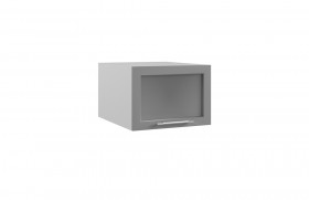 Квадро ГПГС 500 шкаф верхний горизонтальный глубокий со стеклом (Белый софт/корпус Серый) в Томмоте - tommot.katalogmebeli.com | фото
