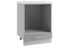 Квадро СДШ 600 шкаф нижний духовой (Белый софт/корпус Серый) в Томмоте - tommot.katalogmebeli.com | фото