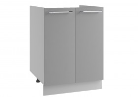 Квадро СМ 600 шкаф нижний мойка с 2-мя фасадами (Белый софт/корпус Серый) в Томмоте - tommot.katalogmebeli.com | фото