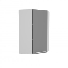 Квадро ВПУ 550 шкаф верхний угловой высокий (Белый софт/корпус Серый) в Томмоте - tommot.katalogmebeli.com | фото