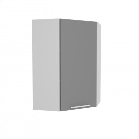 Квадро ВПУ 600 шкаф верхний угловой высокий (Белый софт/корпус Серый) в Томмоте - tommot.katalogmebeli.com | фото