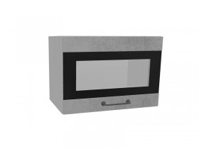 Лофт ПГСФ 500 шкаф верхний горизонтальный со стеклом и фотопечатью (Бетон светлый/корпус Серый) в Томмоте - tommot.katalogmebeli.com | фото