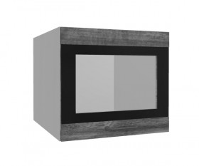 Лофт ВПГСФ 500 шкаф верхний горизонтальный со стеклом высокий с фотопечатью (Дуб бурый/корпус Серый) в Томмоте - tommot.katalogmebeli.com | фото