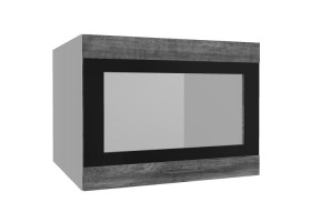 Лофт ВПГСФ 600 шкаф верхний горизонтальный со стеклом высокий с фотопечатью (Дуб бурый/корпус Серый) в Томмоте - tommot.katalogmebeli.com | фото