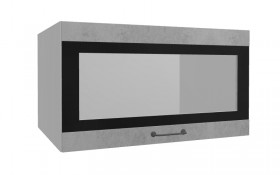 Лофт ВПГСФ 800 шкаф верхний горизонтальный со стеклом высокий с фотопечатью (Бетон светлый/корпус Серый) в Томмоте - tommot.katalogmebeli.com | фото