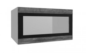 Лофт ВПГСФ 800 шкаф верхний горизонтальный со стеклом высокий с фотопечатью (Дуб бурый/корпус Серый) в Томмоте - tommot.katalogmebeli.com | фото