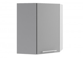 Монца ВПУ 600 Шкаф верхний угловой высокий (Белый софт/корпус Серый) в Томмоте - tommot.katalogmebeli.com | фото