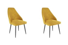 Набор стульев Милан 2 шт (желтый велюр/черный) в Томмоте - tommot.katalogmebeli.com | фото