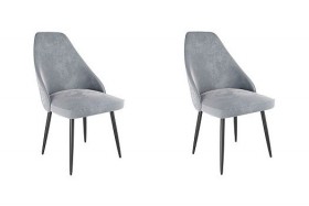 Набор стульев Милан 2 шт (серый велюр/черный) в Томмоте - tommot.katalogmebeli.com | фото