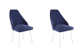Набор стульев Милан 2 шт (синий велюр/белый) в Томмоте - tommot.katalogmebeli.com | фото