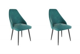 Набор стульев Милан 2 шт (зеленый велюр/черный) в Томмоте - tommot.katalogmebeli.com | фото
