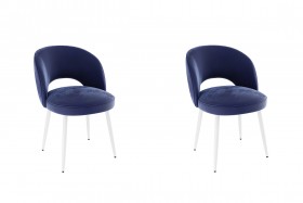 Набор стульев Моли 2 шт (синий велюр/белый) в Томмоте - tommot.katalogmebeli.com | фото