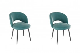 Набор стульев Моли 2 шт (зеленый велюр/черный) в Томмоте - tommot.katalogmebeli.com | фото