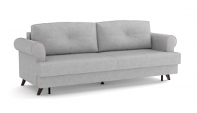 Оливер / диван - кровать 3-х местн. (еврокнижка) (велюр велутто серебряный 52 в Томмоте - tommot.katalogmebeli.com | фото