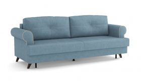 Оливер / диван - кровать 3-х местн. (еврокнижка) (велюр велутто серо-голубой в Томмоте - tommot.katalogmebeli.com | фото