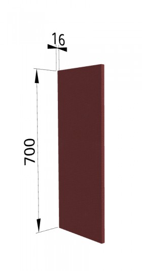 Панель торцевая П Квадро (для шкафа верхнего) Красная кожа в Томмоте - tommot.katalogmebeli.com | фото