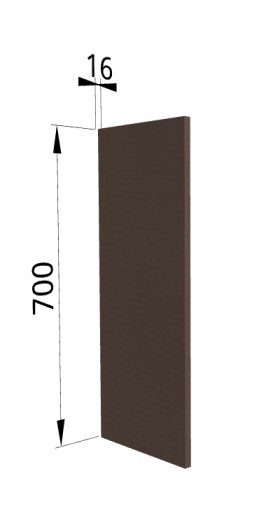 Панель торцевая П Квадро (для шкафа верхнего) Шоколад кожа в Томмоте - tommot.katalogmebeli.com | фото