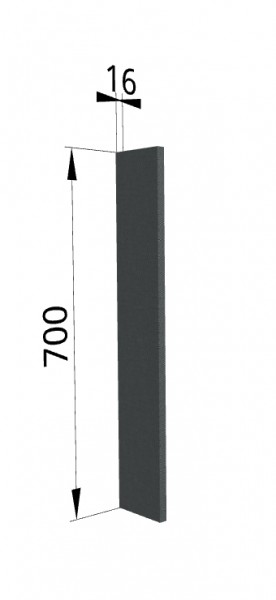 Панель торцевая ПТ 400 Квадро (для шкафа торцевого верхнего) Железо в Томмоте - tommot.katalogmebeli.com | фото