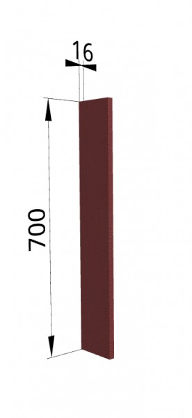 Панель торцевая ПТ 400 Квадро (для шкафа торцевого верхнего) Красная кожа в Томмоте - tommot.katalogmebeli.com | фото