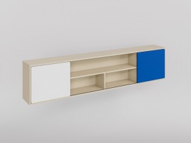 Полка между шкафами 1960 Скай (Синий/Белый/корпус Клен) в Томмоте - tommot.katalogmebeli.com | фото 1