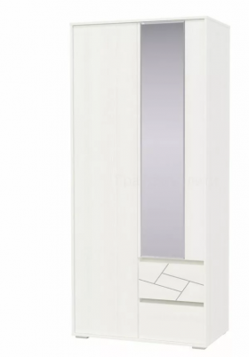 Шкаф 2-х дверный с ящиками Аделина 1000 Рамух белый в Томмоте - tommot.katalogmebeli.com | фото