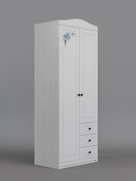 Шкаф 2-х створчатый с ящиками Бэлла (Выбеленное дерево/Белый) в Томмоте - tommot.katalogmebeli.com | фото