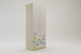 Шкаф 2-х створчатый с ящиками Флёр (Белый/корпус Клен) в Томмоте - tommot.katalogmebeli.com | фото
