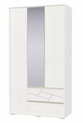 Шкаф 3-х дверный с ящиками Аделина 1200 Рамух белый в Томмоте - tommot.katalogmebeli.com | фото