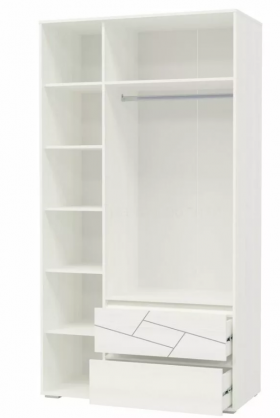 Шкаф 3-х дверный с ящиками Аделина 1200 Рамух белый в Томмоте - tommot.katalogmebeli.com | фото 3