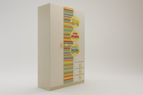 Шкаф 3-х створчатый с ящиками Клаксон (Бежевый/корпус Клен) в Томмоте - tommot.katalogmebeli.com | фото