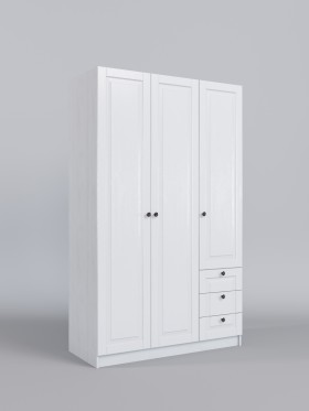 Шкаф 3-х створчатый с ящиками Классика (Белый/корпус Выбеленное дерево) в Томмоте - tommot.katalogmebeli.com | фото