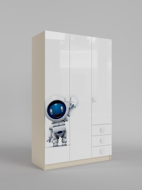 Шкаф 3-х створчатый с ящиками Санни (Белый/корпус Клен) в Томмоте - tommot.katalogmebeli.com | фото
