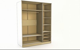 Шкаф 3-х створчатый с ящиками Скай люкс (Синий/Белый/корпус Клен) в Томмоте - tommot.katalogmebeli.com | фото 2