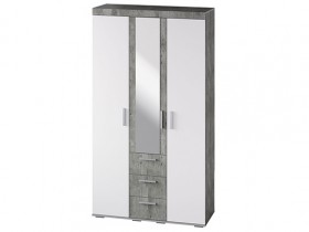 Шкаф 3-х створчатый ШК-30 МС Инстайл (бетон/белый) в Томмоте - tommot.katalogmebeli.com | фото