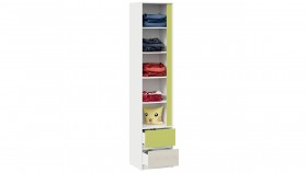 Шкаф для белья комбинированный «Сканди» Дуб Гарден/Белый/Зеленый в Томмоте - tommot.katalogmebeli.com | фото 3