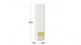 Шкаф для белья комбинированный «Сканди» Дуб Гарден/Белый/Зеленый в Томмоте - tommot.katalogmebeli.com | фото 4