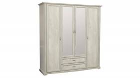 Шкаф для одежды "Сохо" (бетон пайн белый/2 ящика/зеркало) в Томмоте - tommot.katalogmebeli.com | фото