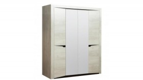 Шкаф для одежды "Лючия" (4-х дв.) (венге / белый) в Томмоте - tommot.katalogmebeli.com | фото