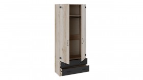 Шкаф для одежды комбинированный «Окланд» (Фон Черный/Дуб Делано) в Томмоте - tommot.katalogmebeli.com | фото 2