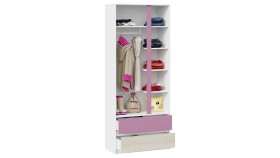 Шкаф для одежды комбинированный «Сканди» Дуб Гарден/Белый/Лиловый в Томмоте - tommot.katalogmebeli.com | фото 4