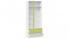 Шкаф для одежды комбинированный «Сканди» Дуб Гарден/Белый/Зеленый в Томмоте - tommot.katalogmebeli.com | фото 2