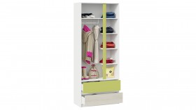 Шкаф для одежды комбинированный «Сканди» Дуб Гарден/Белый/Зеленый в Томмоте - tommot.katalogmebeli.com | фото 4