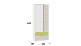 Шкаф для одежды комбинированный «Сканди» Дуб Гарден/Белый/Зеленый в Томмоте - tommot.katalogmebeli.com | фото 5