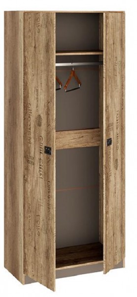 Шкаф для одежды «Пилигрим» (Дуб Каньон светлый, Фон серый) в Томмоте - tommot.katalogmebeli.com | фото 2